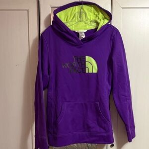 The North Face Purple Hoodie with Green Accents